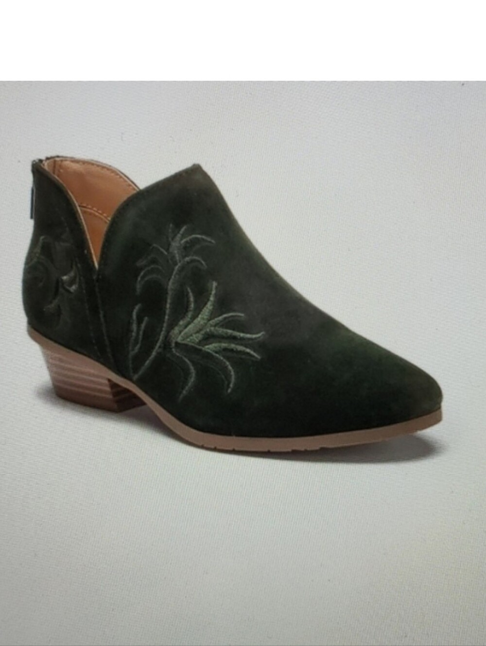 •KENNETH COLE• "Side Gig" Green Embroidered Ankle Booties